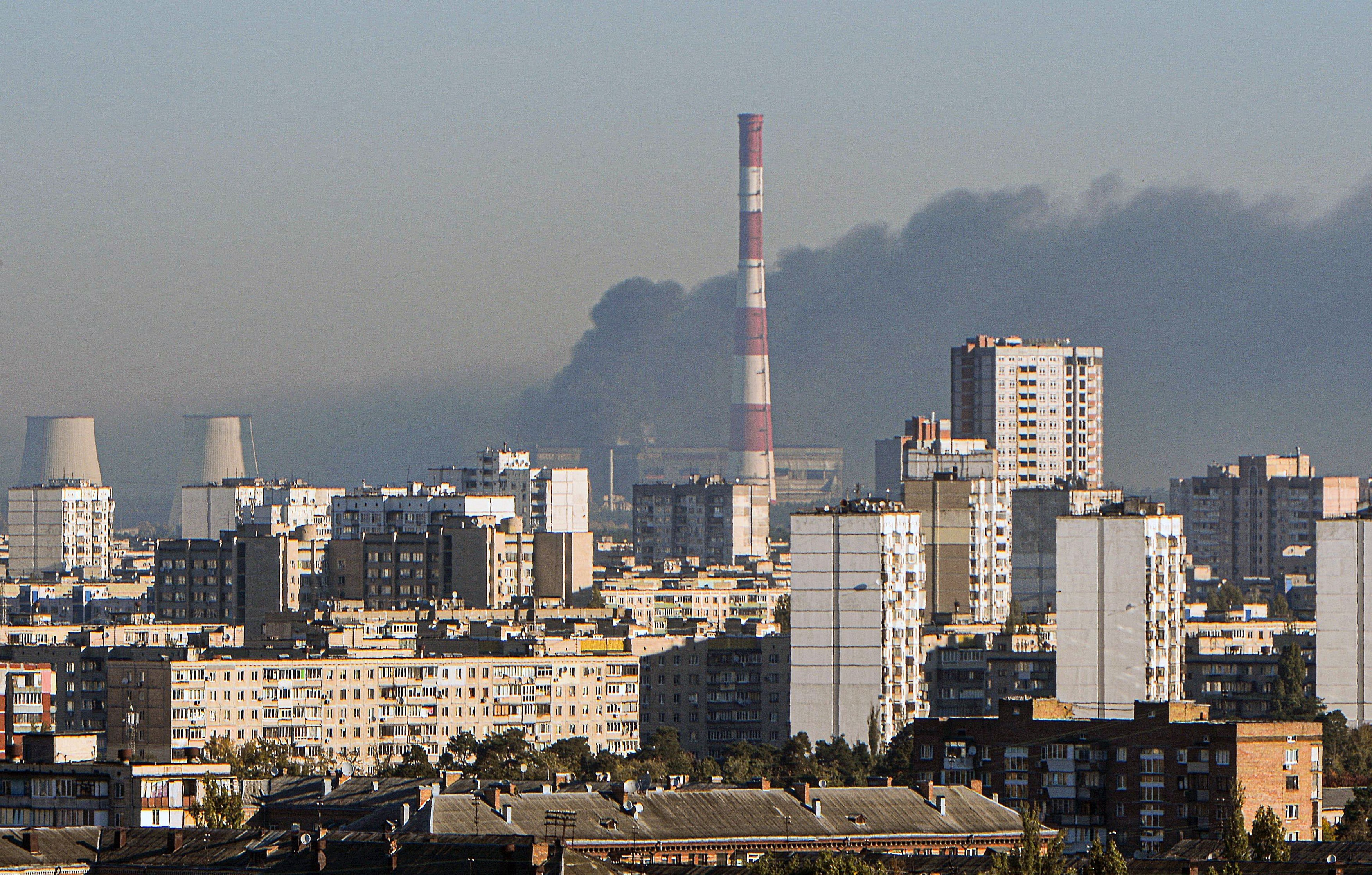 Russians launch missile attack on energy supply facility in Kyiv, Ukraine - 10 Oct 2022