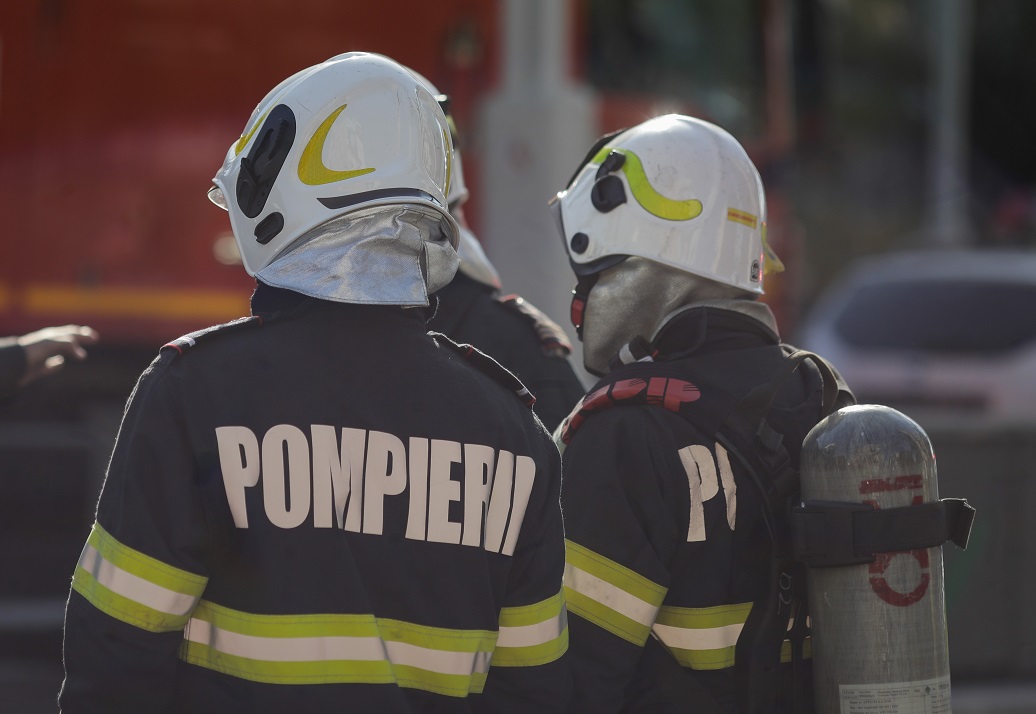 Bucharest,,Romania,-,October,18,,2022:,Romanian,Firefighters,(pompieri),During