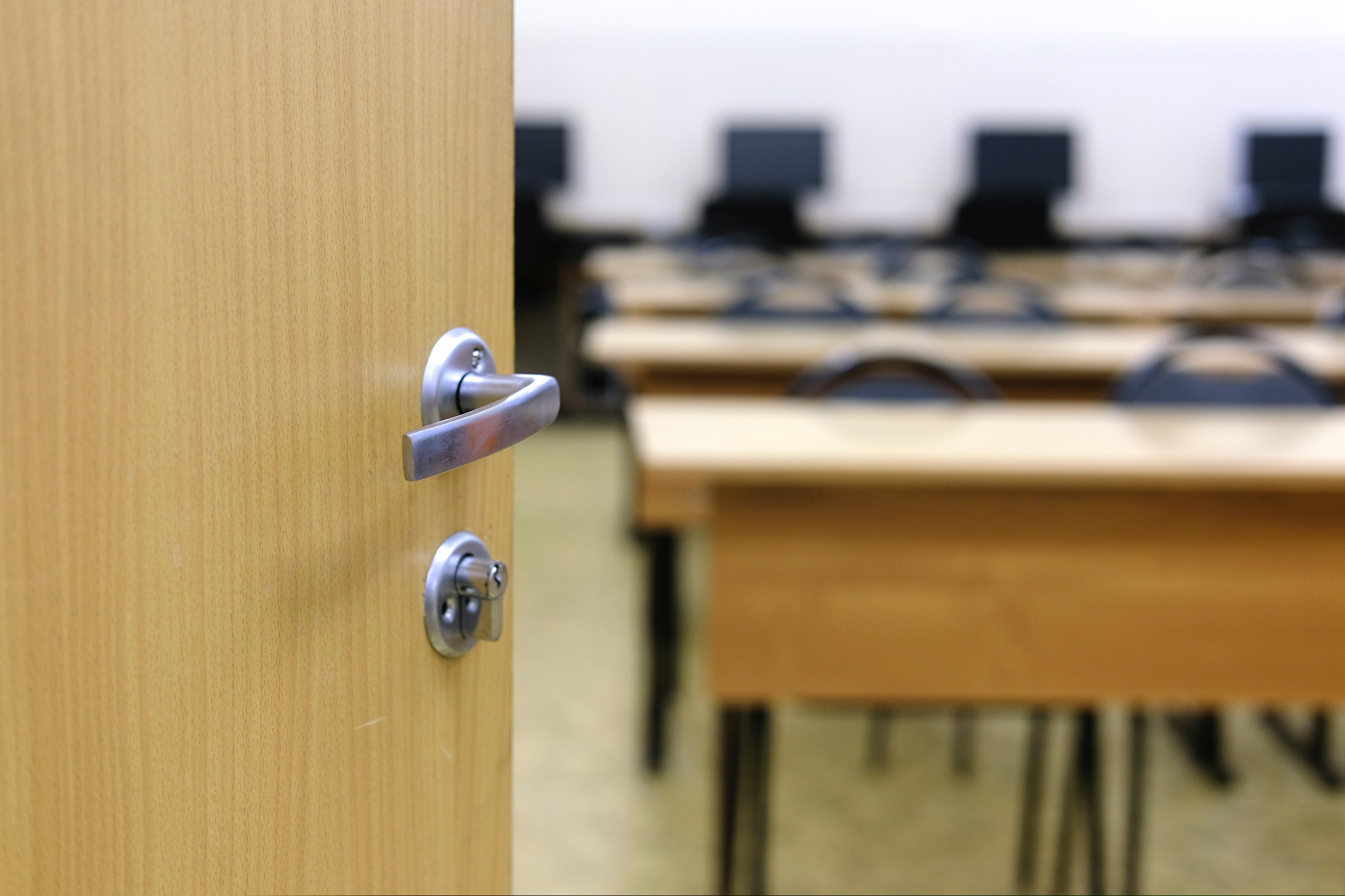 Image,Of,A,Half-open,Door,To,School,Class