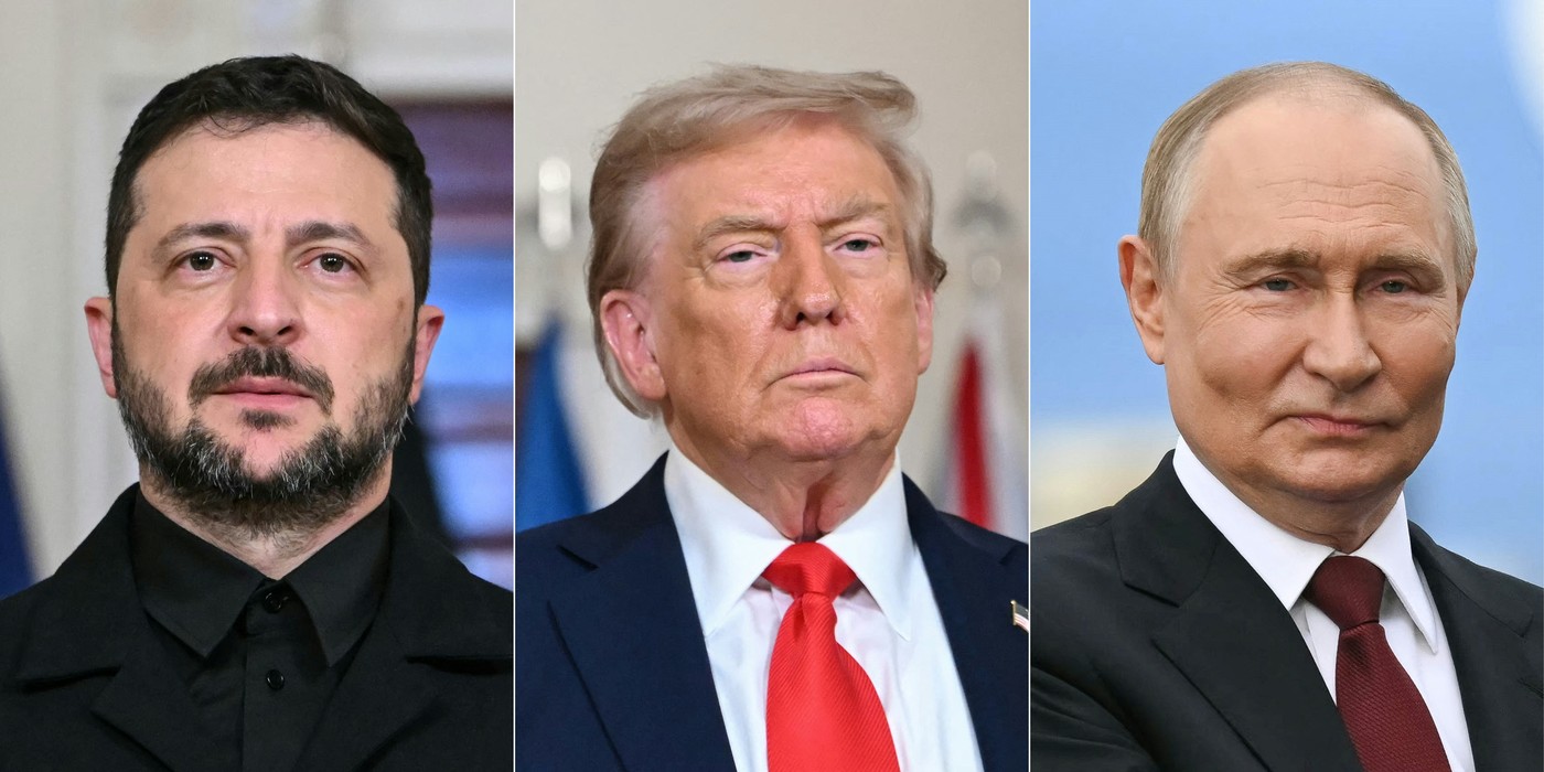 Volodimir Zelenski, Donald Trump și Vladimir Putin