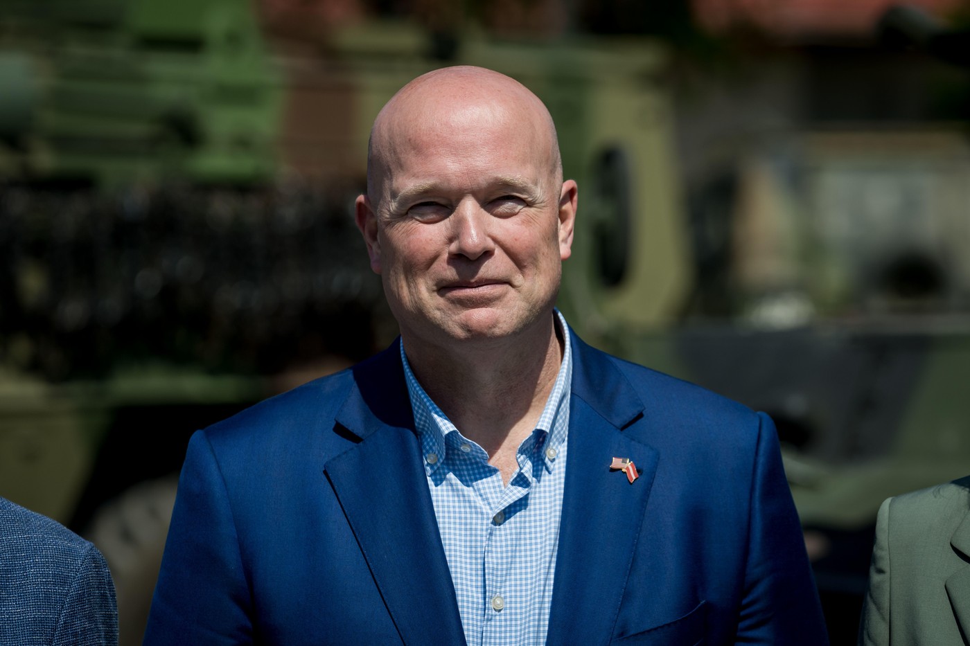 ADAZI, Latvia. 15th June, 2025. Matthew Whitaker, US Ambassador to NATO visit at Adazi Military Base. Credit: Gints Ivuskans/Alamy Live News