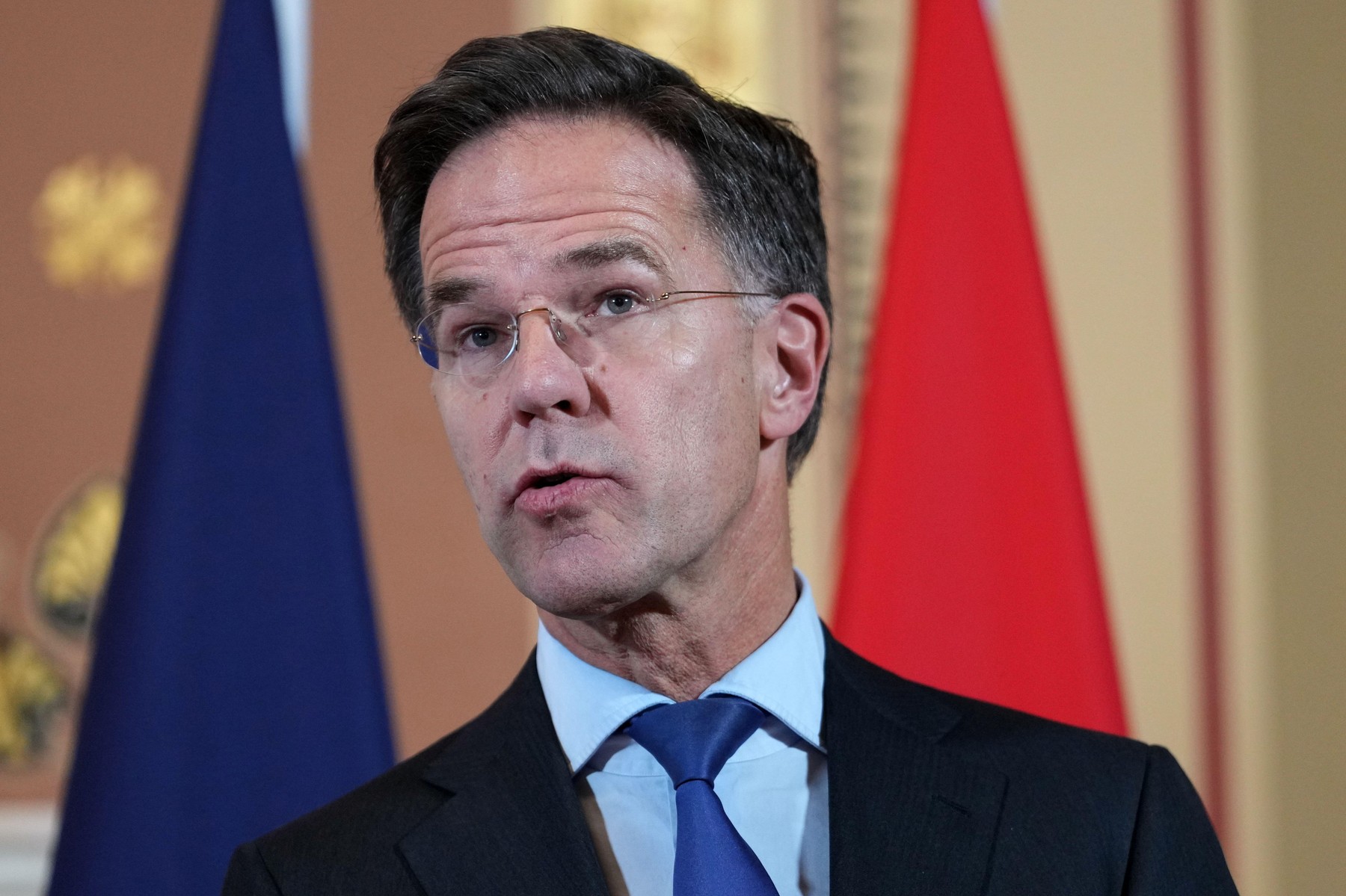 Nato secretary-general Mark Rutte speaking to the media following a meeting with the Coalition of the Willing allies at the Foreign, Commonwealth and Development Office (FCDO) in Westminster, London. The UK and France have led efforts to bring together co
