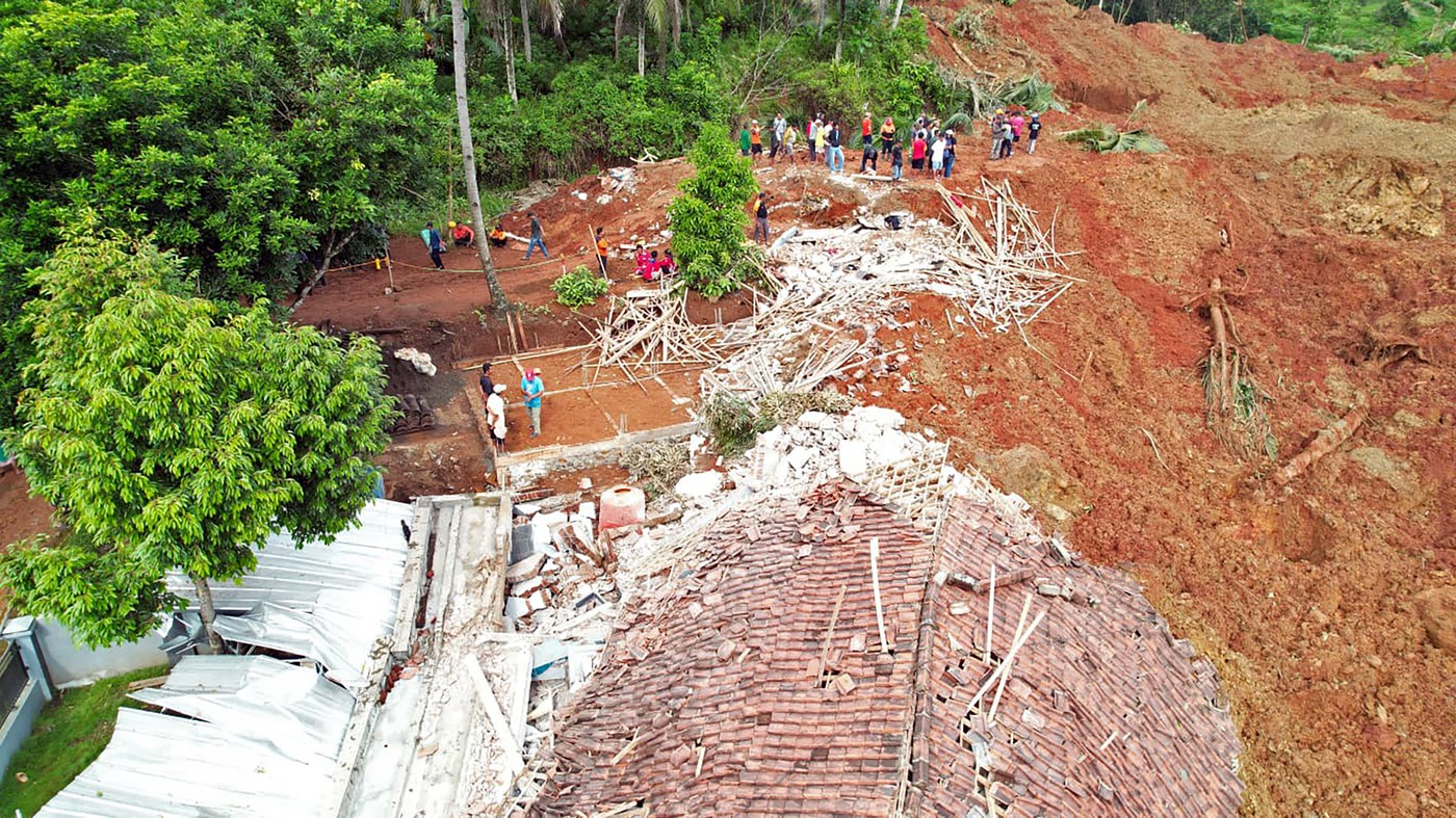 INDONESIA CILACAP LANDSLIDE AFTERMATH