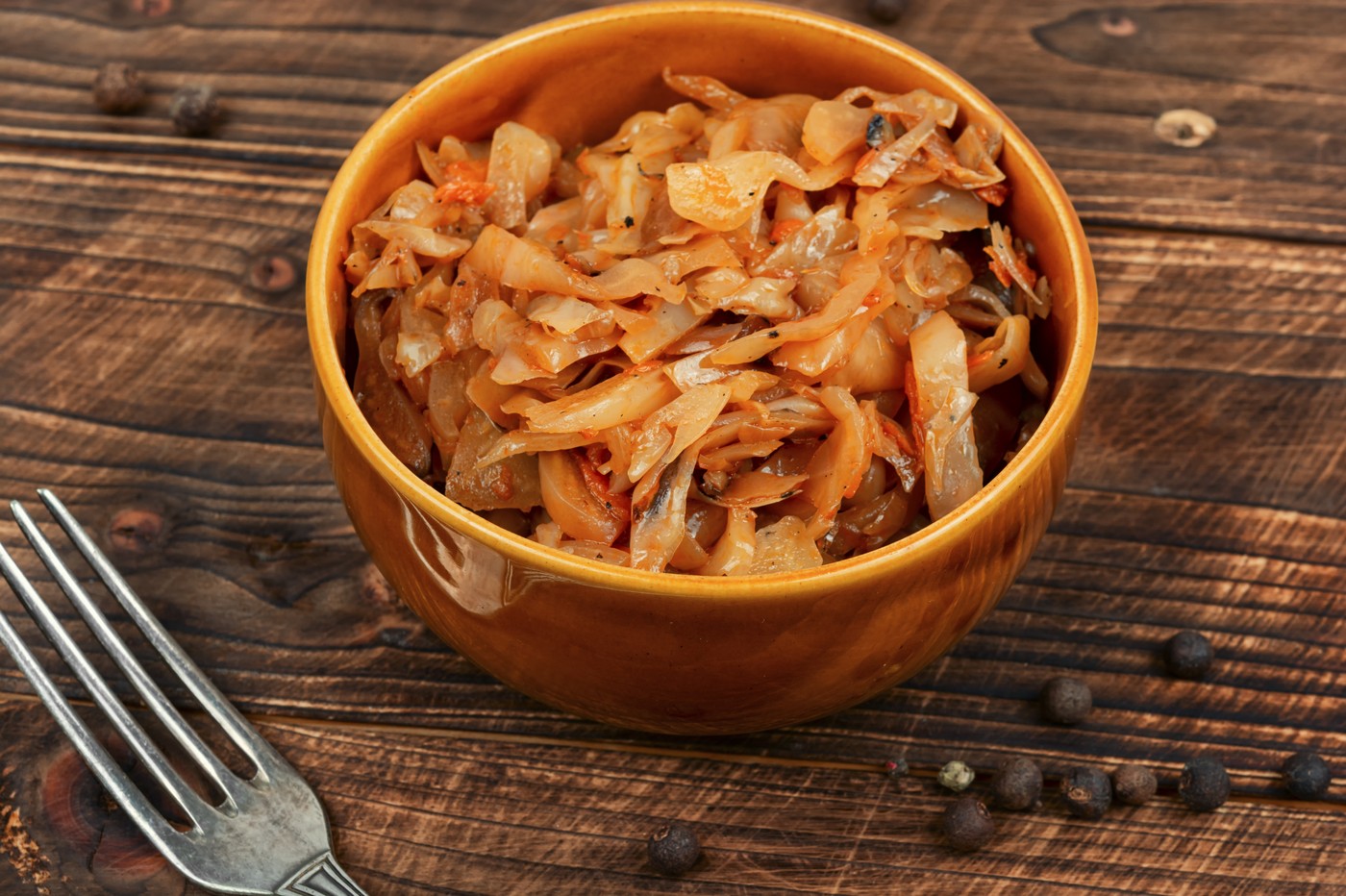 Traditional stewed or braised cabbage.