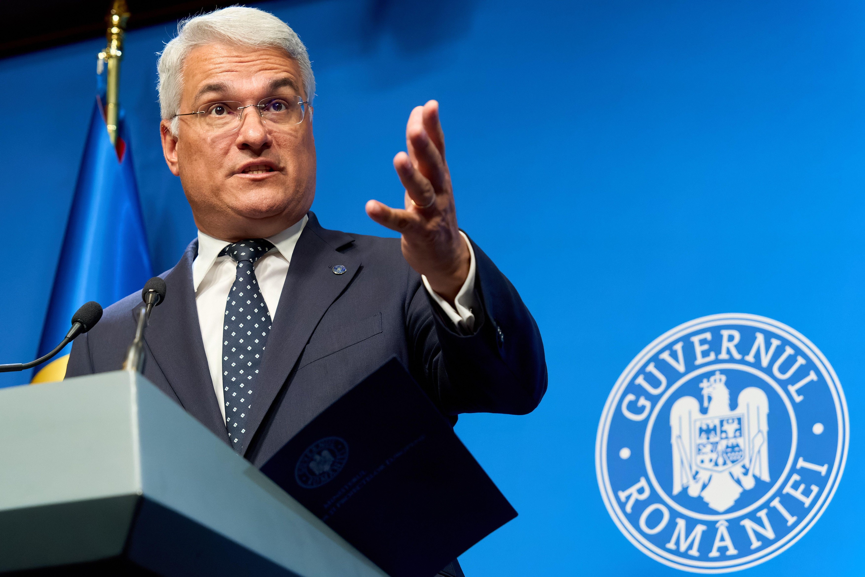 Bucharest, Romania. 1st Sep, 2026: Dragos Pislaru, Minister of Investments and European Projects, holds a press conference on the implementation of the National Recovery and Resilience Plan (PNRR) at Victoria Palace, the Romanian Government headquarters.