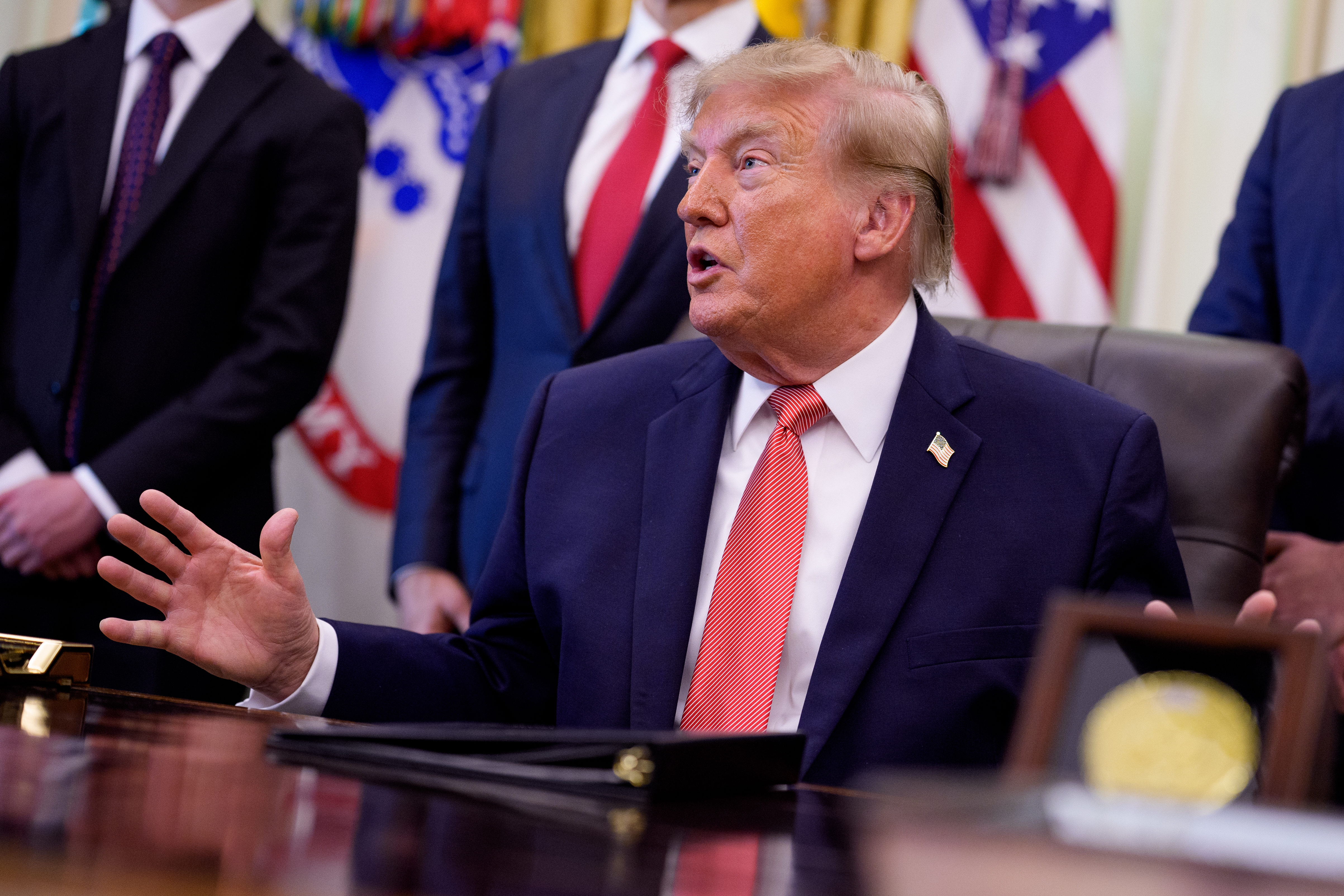 President Trump And Vice President Vance Make An Announcement In The Oval Office