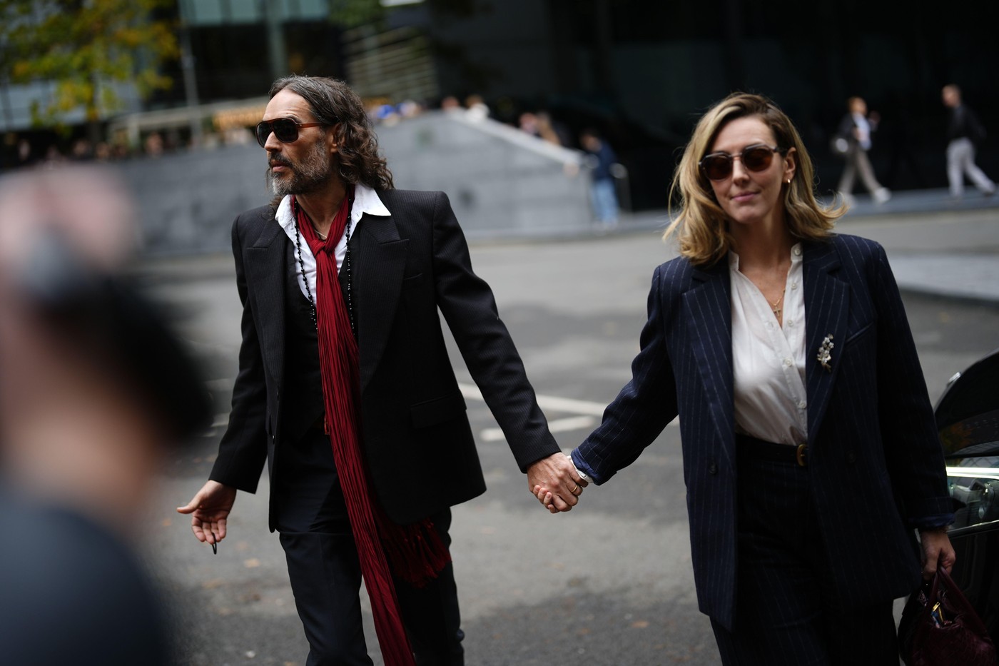 Russell Brand and his wife Laura Gallacher arriving at Southwark Crown Court, London, where he faces three charges of rape, indecent assault, and three counts of sexual assault, relating to six women. Picture date: Thursday October 29, 2026.